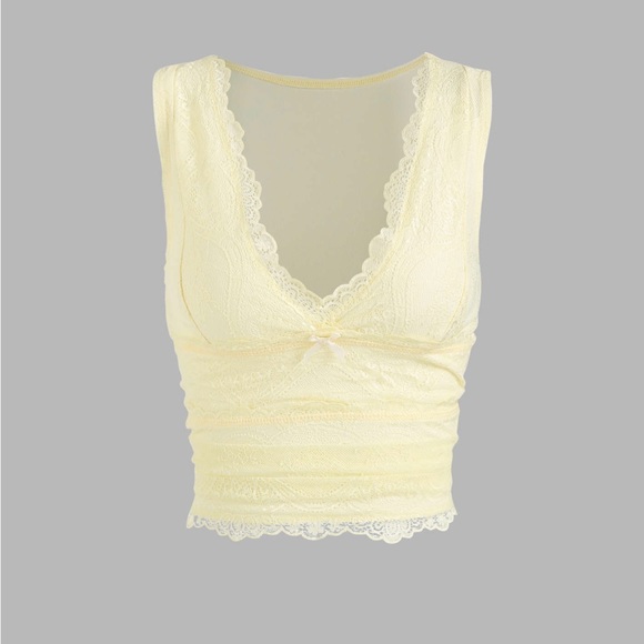 Cider Yellow Lace Top - Picture 1 of 2